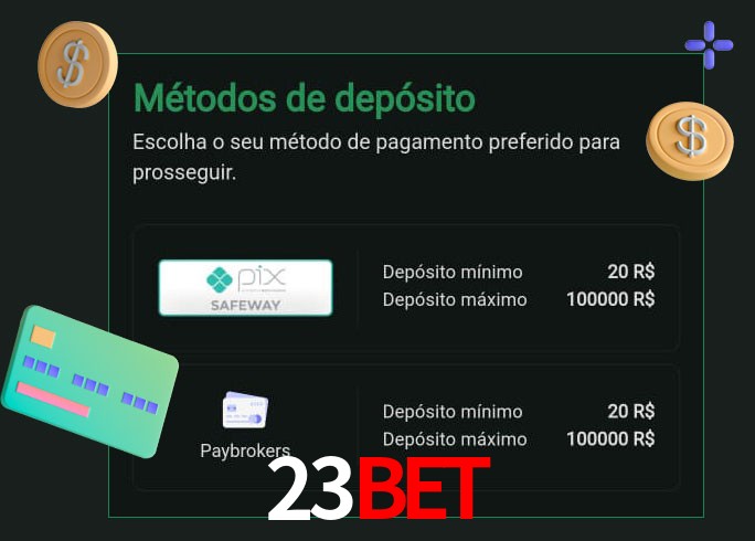 O cassino 23Bet oferece uma grande variedade de métodos de pagamento